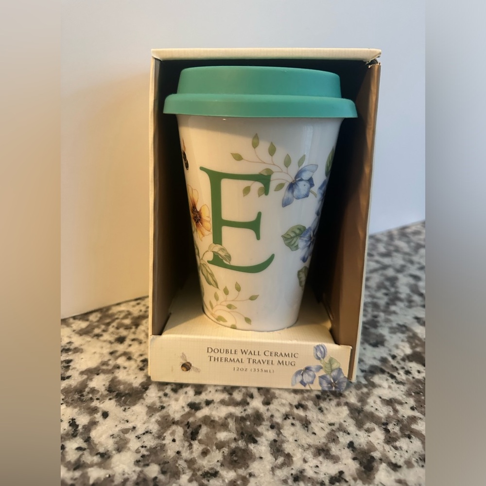 Lenox “E” thermal travel mug